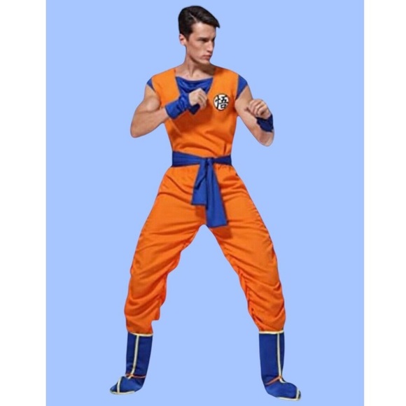 Super Saiyan Goku Dragon Ball Z Costume Orange Anime Jumpsuit Cosplay - Picture 4 of 5